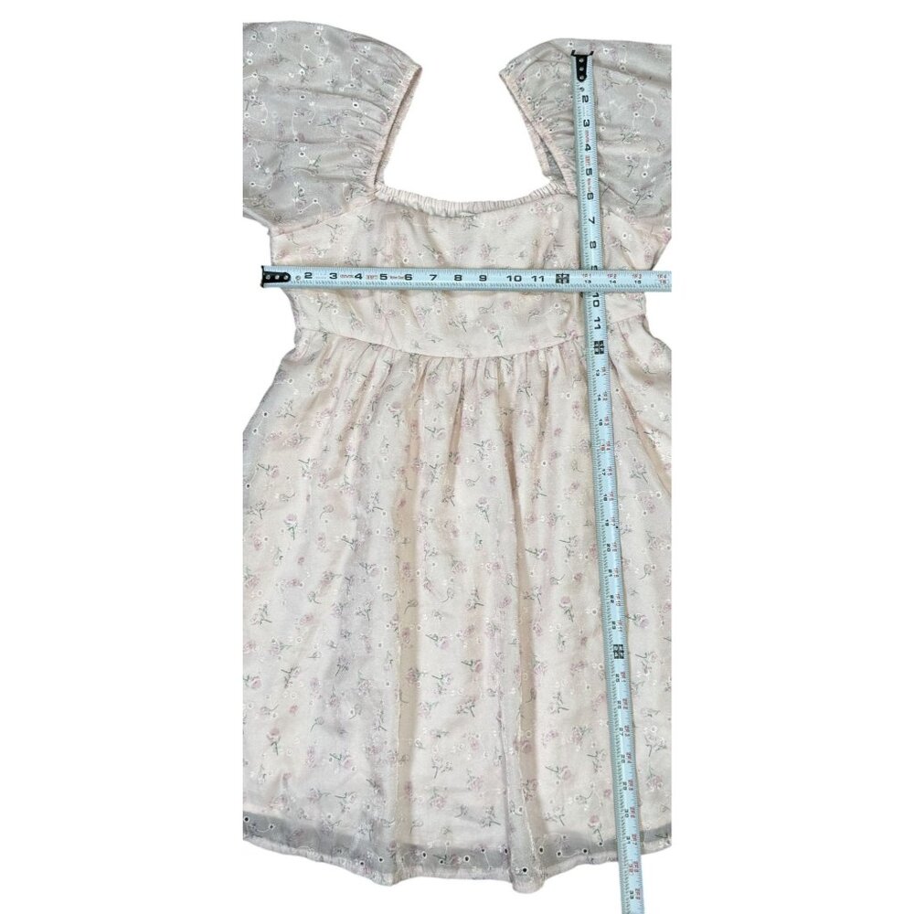 Thirty Thirty Babydoll Mini Dress Women Medium Pink Roses Flowers - Picture 7 of 9